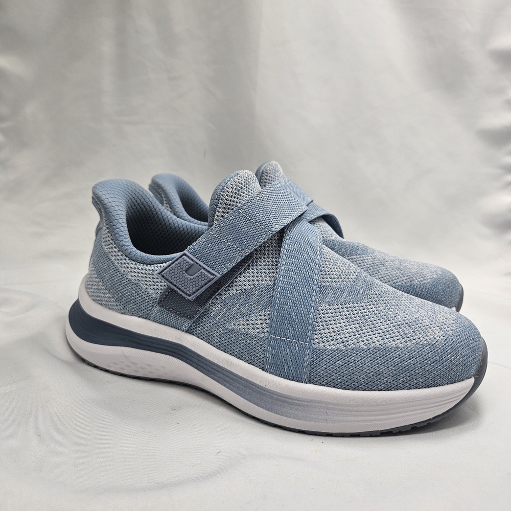 Orthofeet Quincy Womens 7.5 Wide Medium Blue Slip On Strap Comfort Shoes